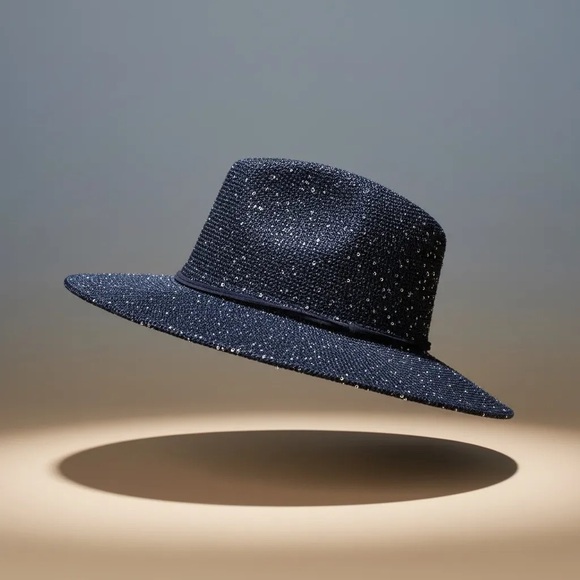 Elegant Navy Speckled Women's Fedora Hat. - Picture 4 of 4
